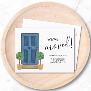Carte Postale Faire-part Nous avons déménagé Nouvelle Adresse Porte Aquarel