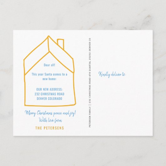 Carte Postale Faire-part Nous avons déménagé nouvelle maison Noël vacances (Dos)