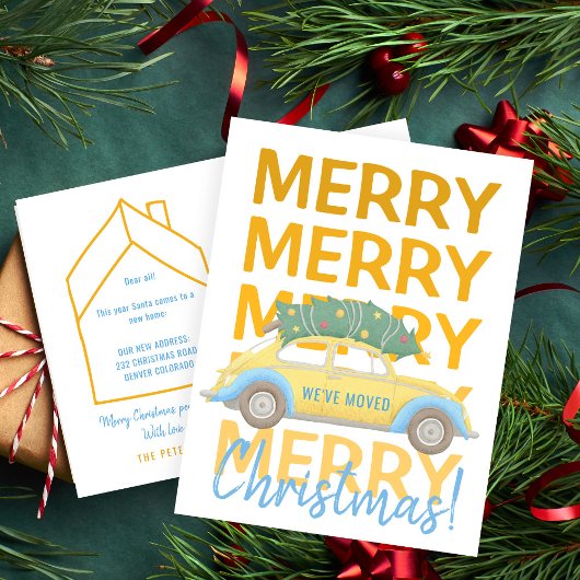 Carte Postale Faire-part Nous avons déménagé nouvelle maison Noël vacances