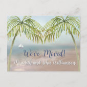 Carte Postale Faire-part Nous avons déménagé Palmiers de plage Budget Move  (Devant)