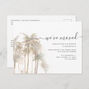 Carte Postale Faire-part Nous avons Déménagé Palmiers QR Code Houseréchauff