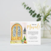 Carte Postale Faire-part Nous avons déménagé Porte Jaune (Debout devant)