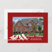 Carte Postale Faire-part Nous avons déménagé - Red Home Sweet Home Oiseaux (Devant / Derrière)