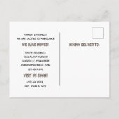 CARTE POSTALE FAIRE-PART NOUS AVONS DÉMÉNAGÉ SIMPLE (Dos)