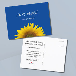 Carte Postale Faire-part Nous avons déménagé Sunflower Blue Nouvelle maison