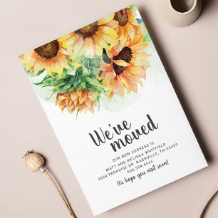 Carte Postale Faire-part Nous avons déménagé Sunflower Blush Moving