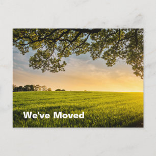 Carte Postale Faire-part Nous avons déménagé Sunset Field Nouvelle adresse 