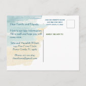 Carte Postale Faire-part Nous avons déménagé Tropical Beach Ocean Palms Mov (Dos)