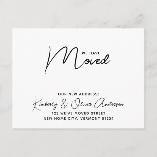 Carte Postale Faire-part Nous avons déménagé Typographie moderne Nouvelle a (Devant)