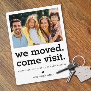 Carte Postale Faire-part Nous avons déménagé Venez nous rendre visite Typog