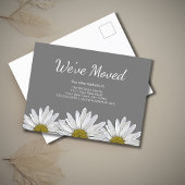 Carte Postale Faire-part Nous avons déménagé White Daisies Rustic Gray Nouv