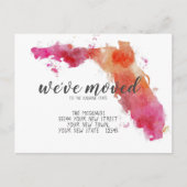 Carte Postale Faire-part Nous avons déplacé Aquarelle Floride Moving Faire- (Devant)