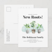 Carte Postale Faire-part Nous avons déplacé Boho de nouvelles racines se dé (Devant / Derrière)