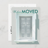 Carte Postale Faire-part Nous avons Déplacé Bright Window Shutters Photo (Devant / Derrière)