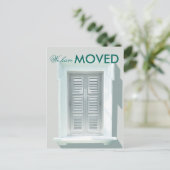 Carte Postale Faire-part Nous avons Déplacé Bright Window Shutters Photo (Debout devant)