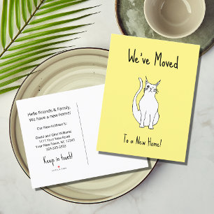 Carte Postale Faire-part Nous avons déplacé Cute Winking Chat Nouveau Accue