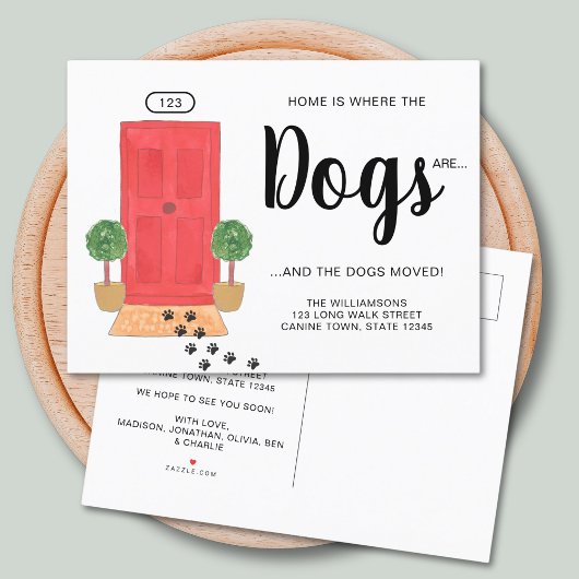 Carte Postale Faire-part Nous avons déplacé des chiens qui bougent