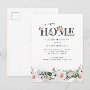 Carte Postale Faire-part Nous avons déplacé Floral Changement d'adresse Dém