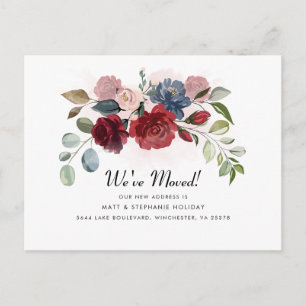 Carte Postale Faire-part Nous avons déplacé Floral Nouvelle Adresse Déplace