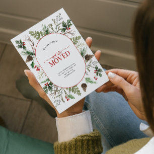 Carte Postale Faire-part Nous avons déplacé la Pinecone de Berry Forêt