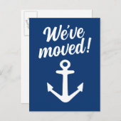 Carte Postale Faire-part Nous avons déplacé l'ancre nautique en mouvement f (Devant / Derrière)