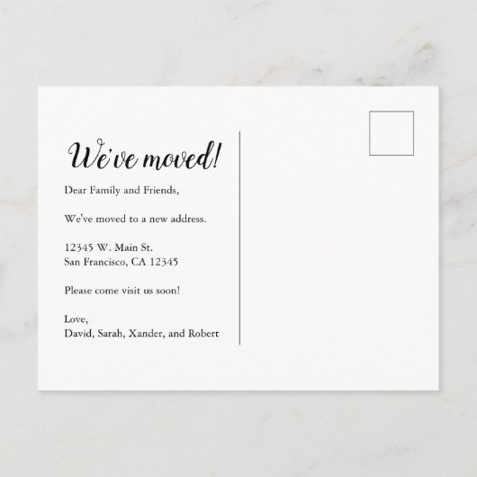 Carte Postale Faire-part Nous avons déplacé l'aquarelle Changement d'adress (Dos)