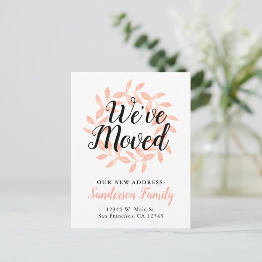 Carte Postale Faire-part Nous avons déplacé l'aquarelle Changement d'adress (Debout devant)