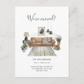 Carte Postale Faire-part Nous avons déplacé l'aquarelle moderne Moving (Devant)