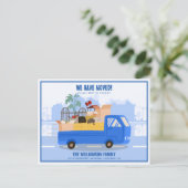 Carte Postale Faire-part Nous avons déplacé le camion bleu sur la route en (Debout devant)