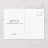 Carte Postale Faire-part Nous avons déplacé le Flamant rose d'aquarelle nou (Dos)