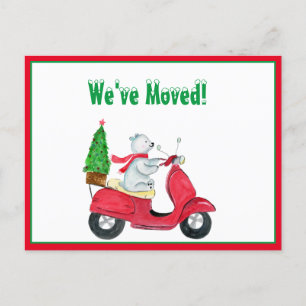 Carte Postale Faire-part Nous avons déplacé l'Ours Polaire Aquarelle sur Sc