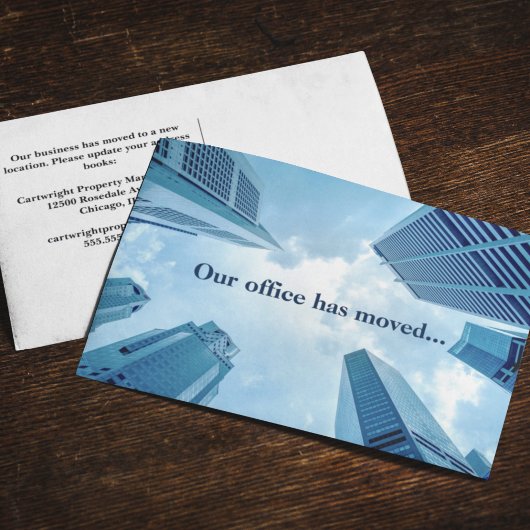 Carte Postale Faire-part Nous avons déplacé Office Professional Changement 