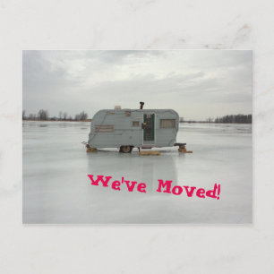 Carte Postale Faire-part Nous avons déplacé remorque Caravan