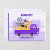 Carte Postale Faire-part Nous avons déplacé un camion violet sur la route (Devant / Derrière)
