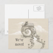 Carte Postale Faire-part Nous avons déplacé une nouvelle adresse escargot m (Devant / Derrière)