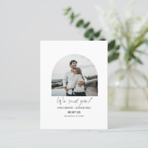 Carte Postale Faire-part Nous avons dit oui Elégant moderne arc photo elope