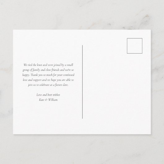 Carte Postale Faire-part Nous Avons Dit Oui Elopement Vert Mariage Photo (Dos)