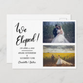 Carte Postale Faire-part Nous avons Elopé manuscrit Décontracté Deux Mariag (Devant / Derrière)