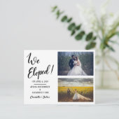 Carte Postale Faire-part Nous avons Elopé manuscrit Décontracté Deux Mariag (Debout devant)