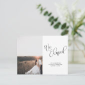 Carte Postale Faire-part Nous Avons Elopé Mariage Script Photo (Debout devant)