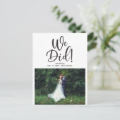 Carte Postale Faire-part Nous Avons Fait Elopement/Mariage Mise À Jour Phot (Debout devant)