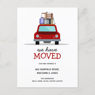 Carte Postale Faire-part Nous avons Moved Car Nouvelle adresse de famille