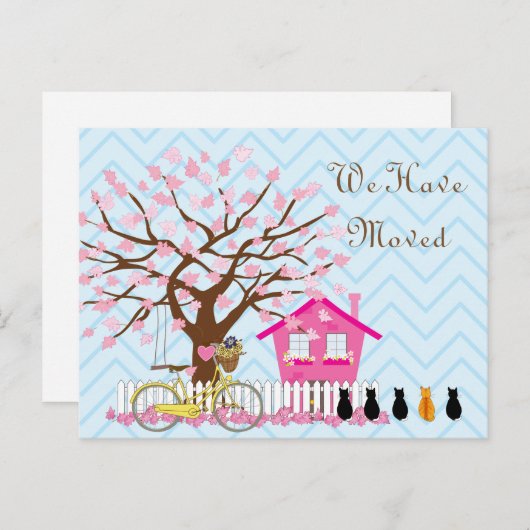 Carte Postale Faire-part Nous avons Moved Postcard (Devant / Derrière)