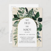 Carte Postale Faire-part Nous avons noué le nœud, Mariage botanique moderne (Devant / Derrière)