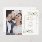 Carte Postale Faire-part Nous avons noué le nœud Script Végétal Photo Maria (Devant / Derrière)