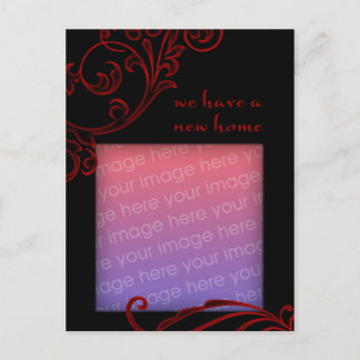 Carte Postale Faire-part nous avons une nouvelle maison : sombre floraison