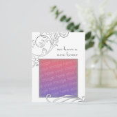 Carte Postale Faire-part nous avons une nouvelle maison : white flourish (Debout devant)