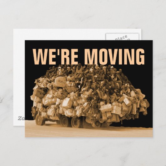 Carte Postale Faire-part Nous bougeons (Devant / Derrière)