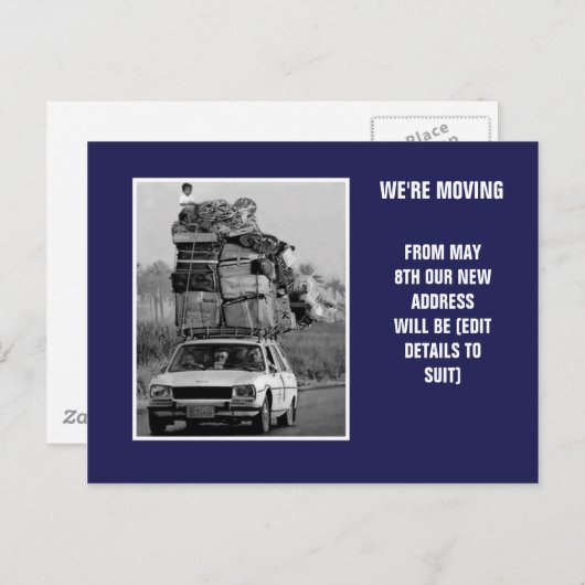 Carte Postale Faire-part Nous bougeons (Devant / Derrière)