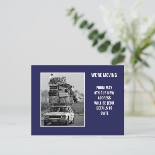 Carte Postale Faire-part Nous bougeons (Debout devant)